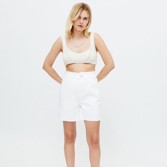 BDG Paperbag Bermuda Short - White Denim NWT - Picture 4 of 9